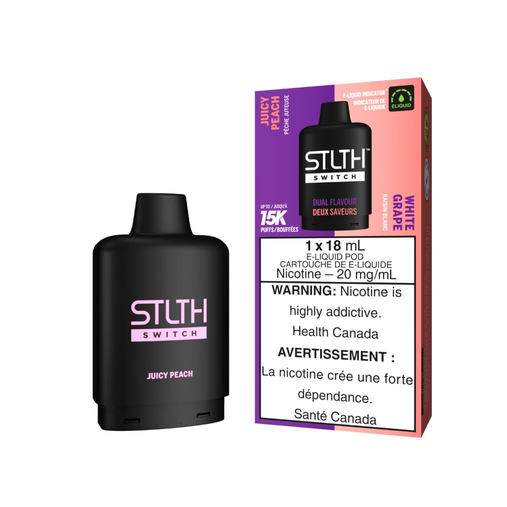Stlth Switch Juicy Peach | White Grape 15000 20mg 18mL
