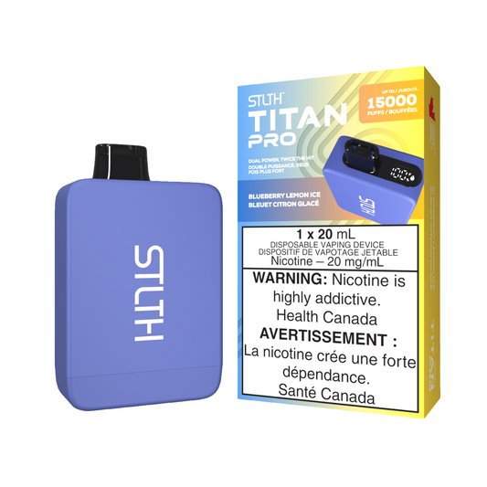 STLTH Titan Pro 20mL Disposable Blueberry Lemon Ice Upto 15000 Puffs 20mg