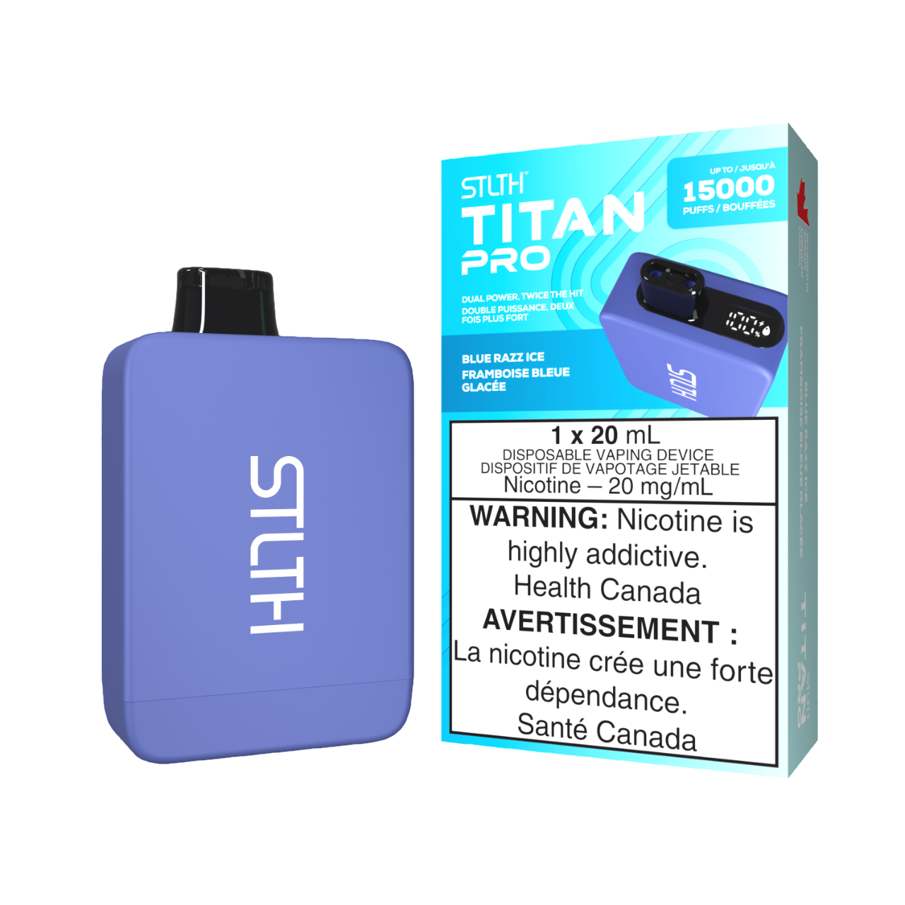 STLTH Titan Pro Disposable Blue Razz Ice 15000 Puffs 20mg
