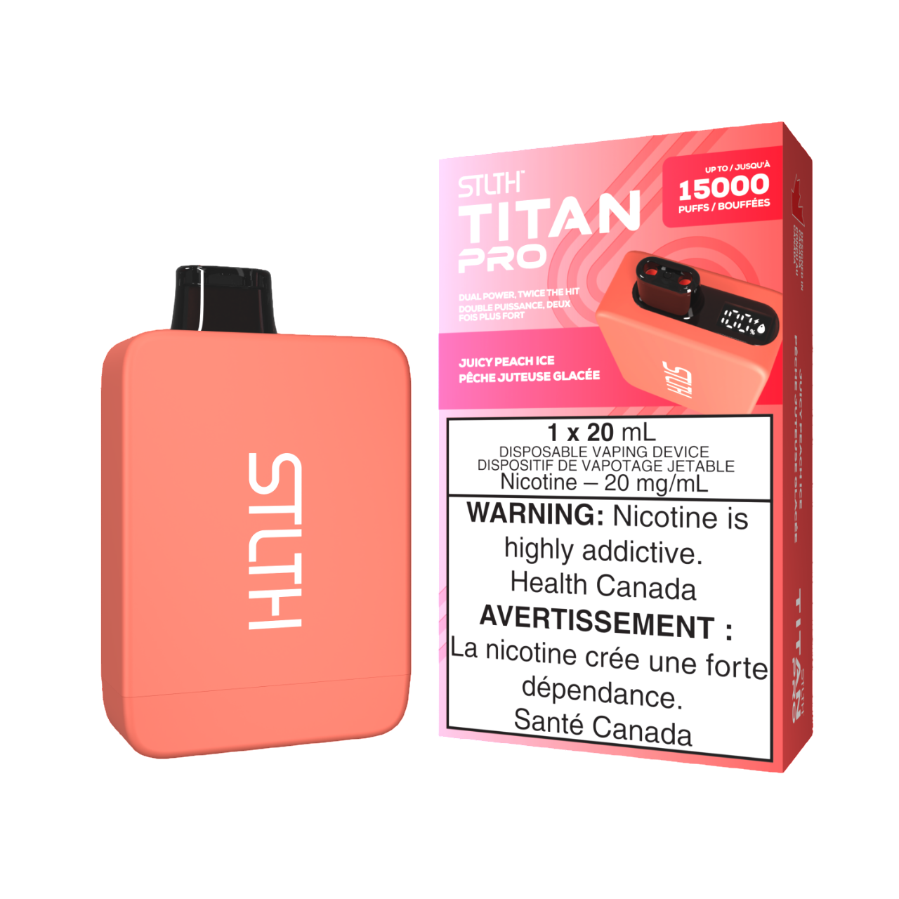 STLTH Titan Pro Disposable Juicy Peach Ice  15000 Puffs 20mg