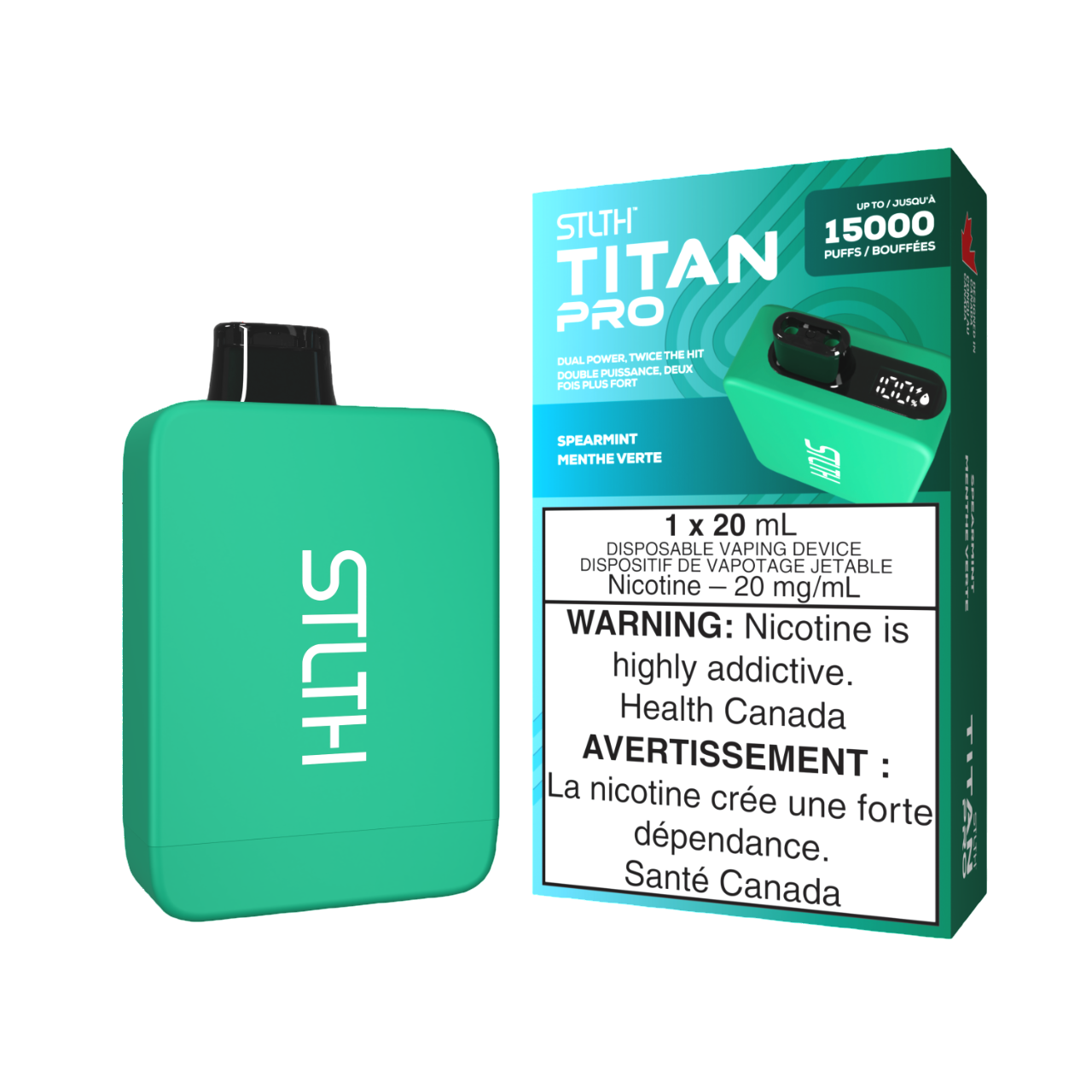 STLTH Titan Pro Disposable Spearmint 15000 Puffs 20mg