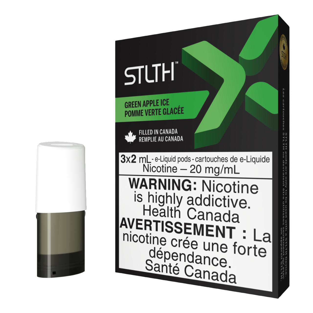 STLTH X Green Apple Ice 3 x 2mL Pods 20mg