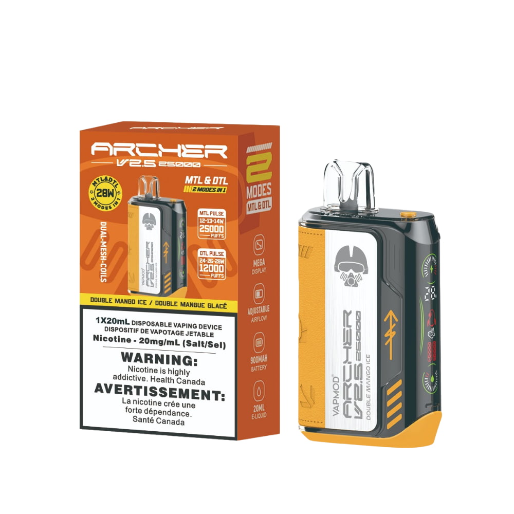 Vapmod Archer V2.5 Disposable 20mL Doube Mango Ice Upto 25000 Puffs 20 mg