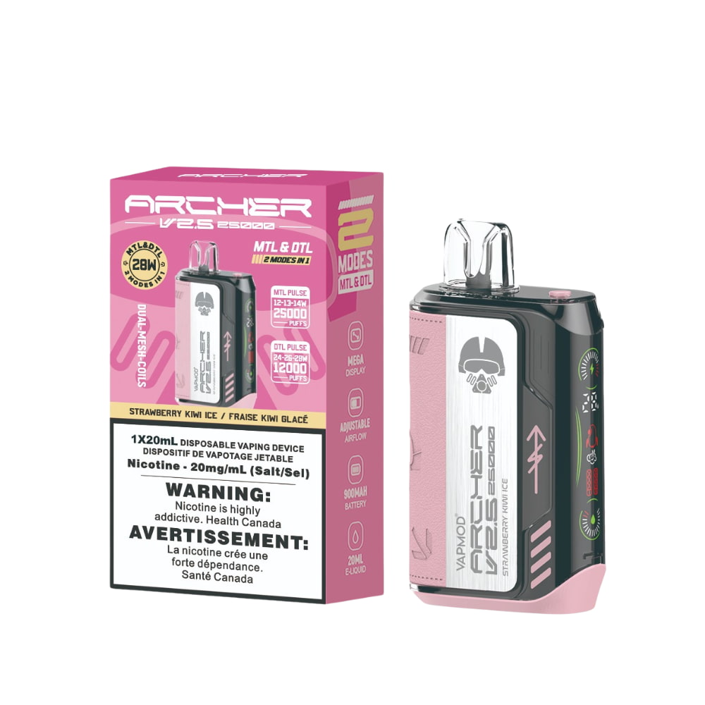 Vapmod Archer V2.5 Disposable 20mL Strawberry Kiwi Ice Upto 25000 Puffs 20 mg