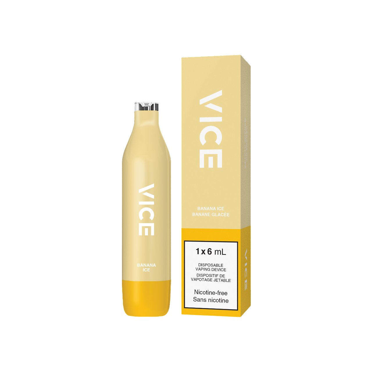 VICE Banana Ice 6mL 2500 Puffs Nicotine Free