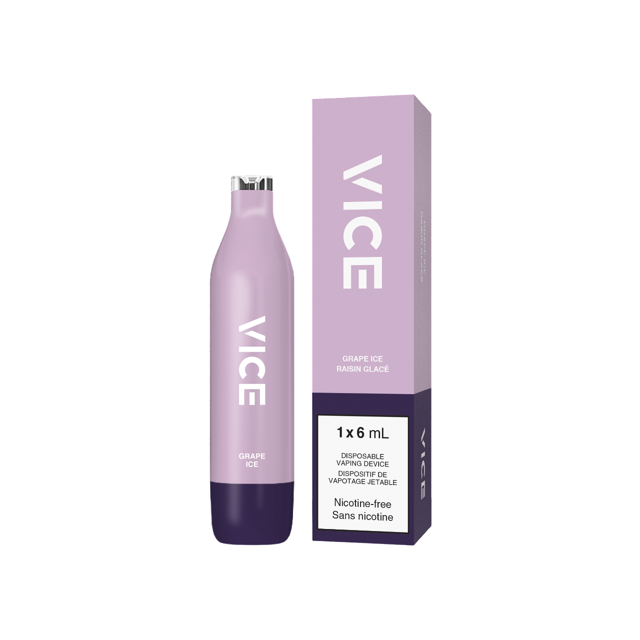 VICE Grape Ice 6mL 2500 Puffs Nicotine Free