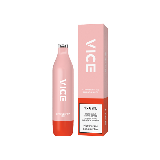 VICE Strawberry Ice 6mL 2500 Puffs Nicotine Free