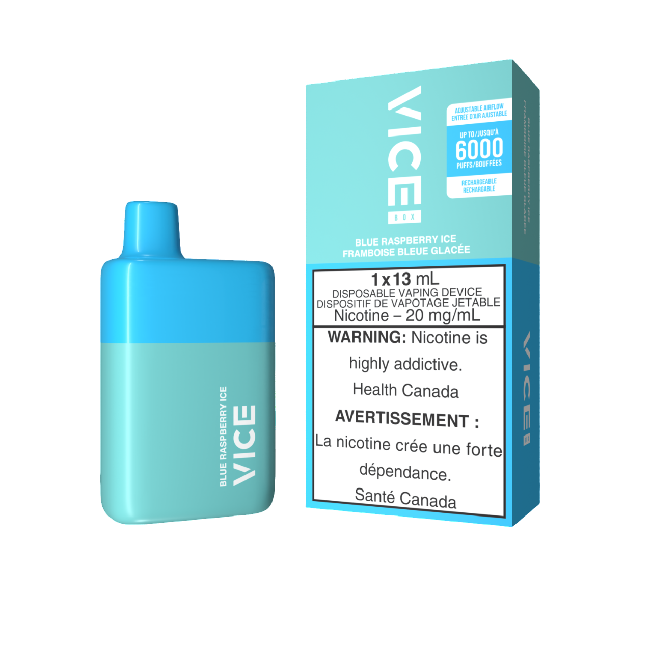 Vice Box Blue Raspberry Ice 13mL 6000 Puffs 20mg