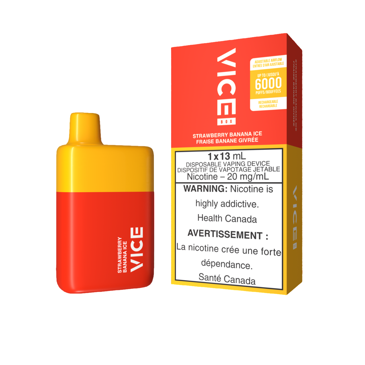 Vice Box Strawberry Banana Ice 13mL 6000 Puffs