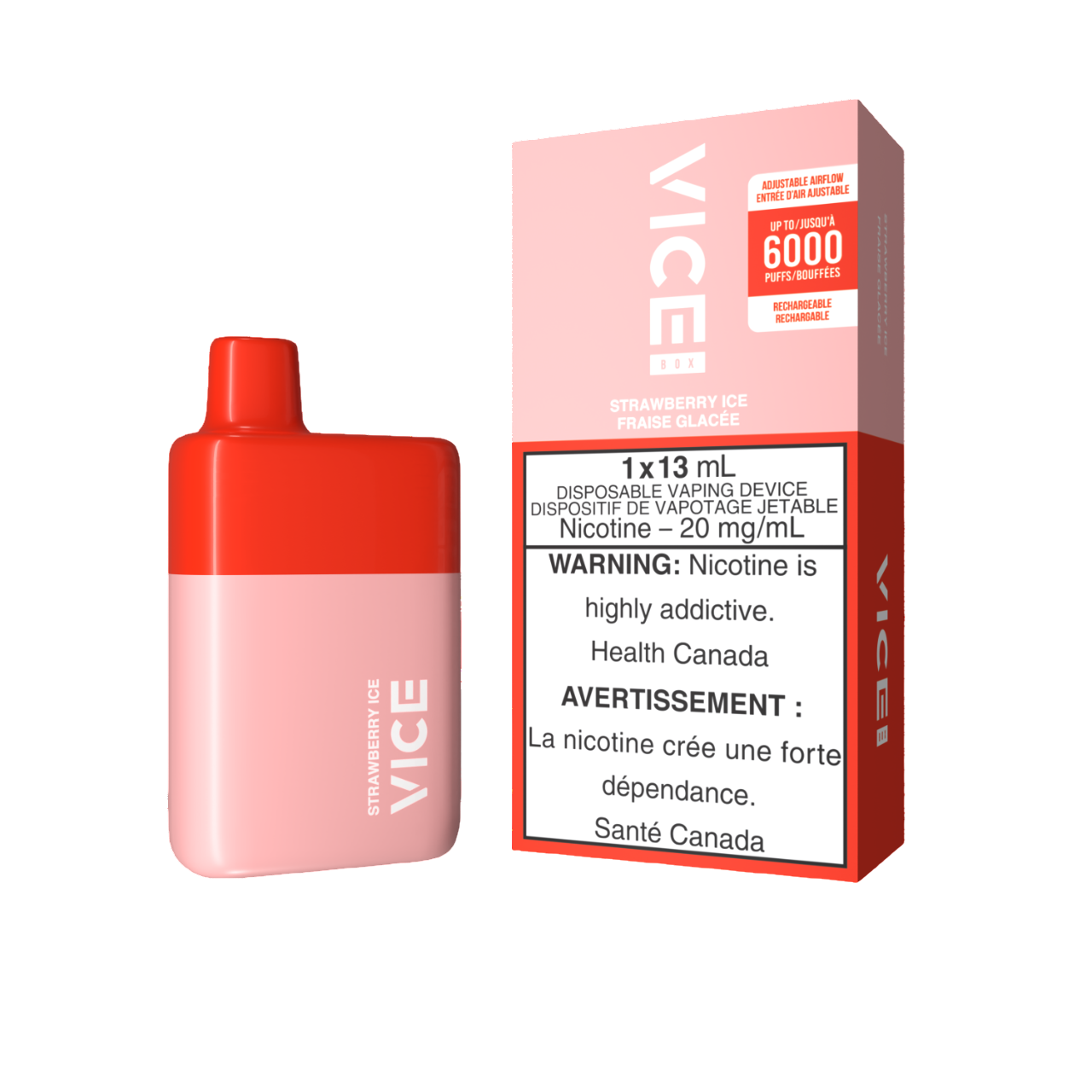 Vice Box Strawberry Ice 13mL 6000 Puffs 20mg