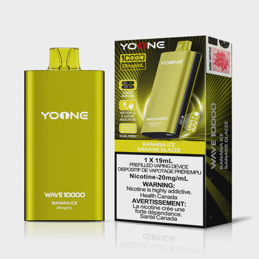 YOONE Wave 10000 Disposable 19mL Banana Ice 10000 Puffs 20mg