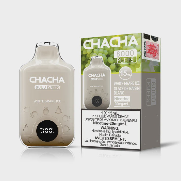 Chacha White Grape Ice 15mL 8000 Puffs 20mg