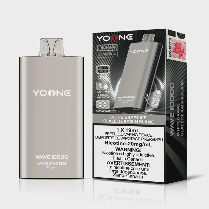 YOONE Wave 10000 Disposable 19mL White Grape Ice 10000 Puffs 20mg