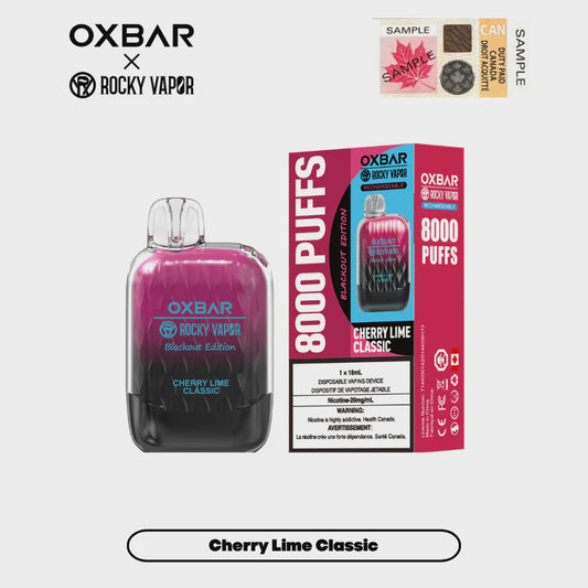 Rocky Vapor Oxbar G8000 Cherry Lime Classic Disposable 8000 Puffs 20mg