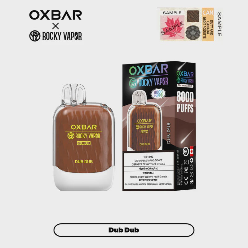 Rocky Vapor Oxbar G8000 Dub Dub Disposable 8000 Puffs 20mg