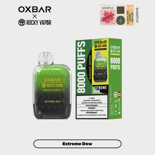 Rocky Vapor Oxbar G8000 Extreme Dew Disposable 8000 Puffs 20mg