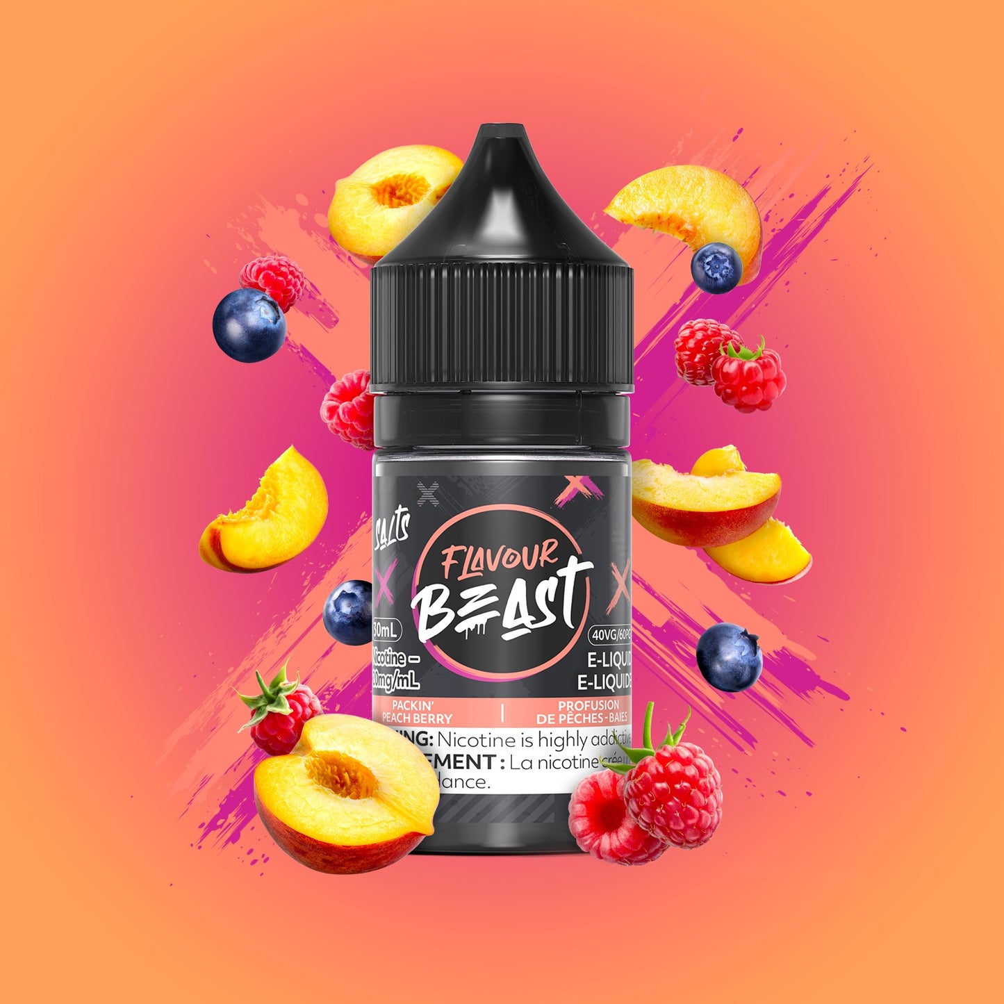 Flavour Beast Salts Packin Peach Berry 30mL 20 mg
