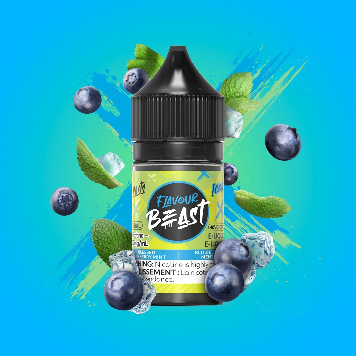 Flavour Beast Salts Blessed Blueberry Mint Iced 30 mL 10 mg