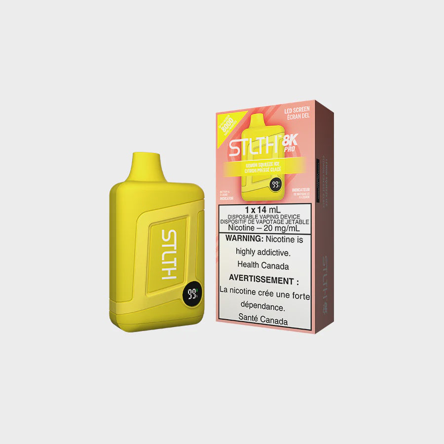 STLTH 8K Pro Disposable Lemon Squeeze Ice 14mL 8000 Puffs 20mg