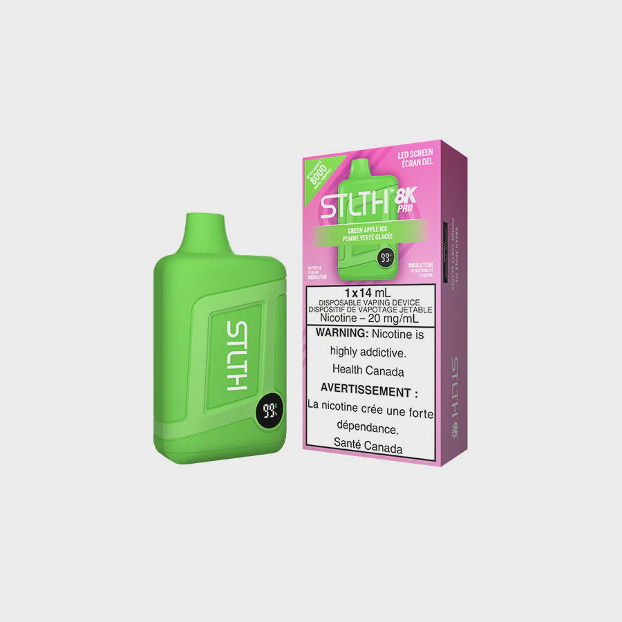STLTH 8K Pro Disposable Green Apple Ice 14mL 8000 Puffs 20mg