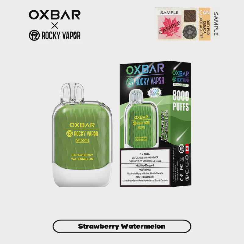 Rocky Vapor Oxbar G8000 Strawberry Watermelon Disposable 8000 Puffs 20mg