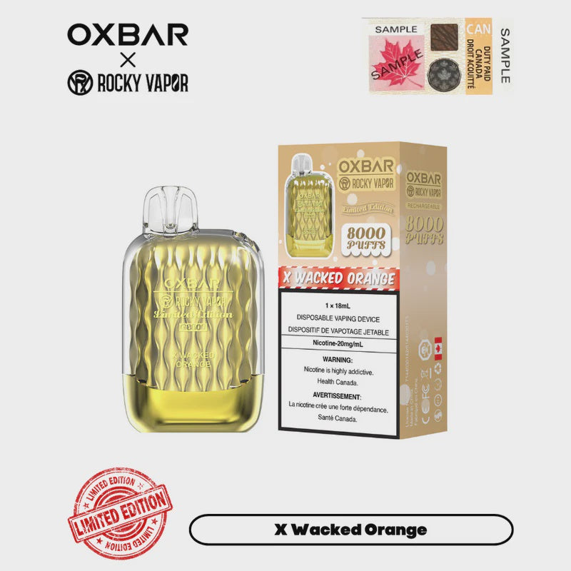 Rocky Vapor Oxbar G8000 X Wacked Orange Disposable 8000 Puffs 20mg