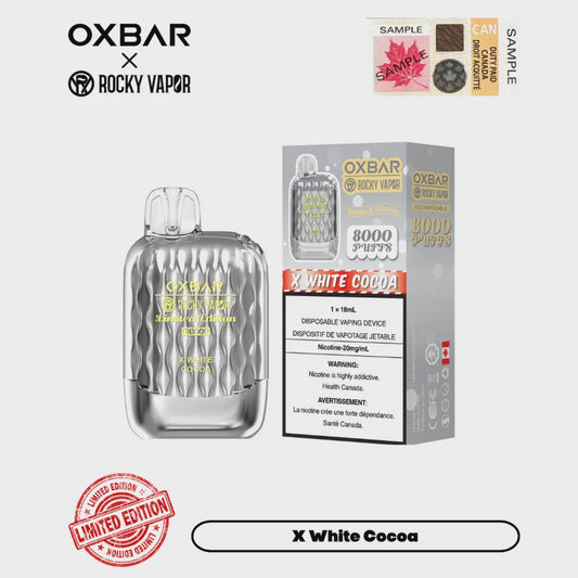 Rocky Vapor Oxbar G8000 White Cocoa Disposable 8000 Puffs 20mg