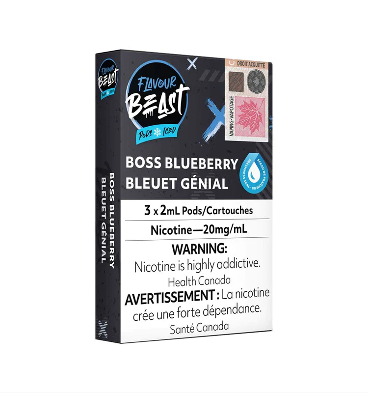 Flavour Beast Boss Blueberry Pods Iced 3 x 2mL 20mg