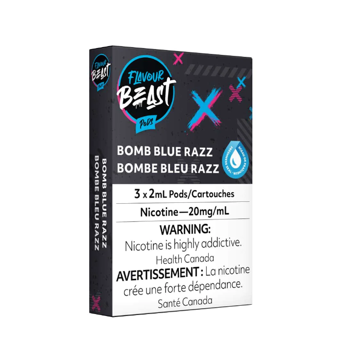 Flavour Beast Bomb Blue Razz Pods 3 x 2mL 20mg