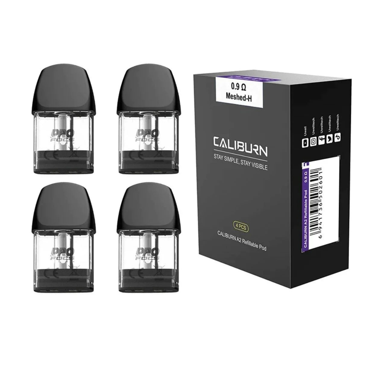 UWELL Caliburn A2 Pods 0.9Ω 1.8mL (4 Pack)