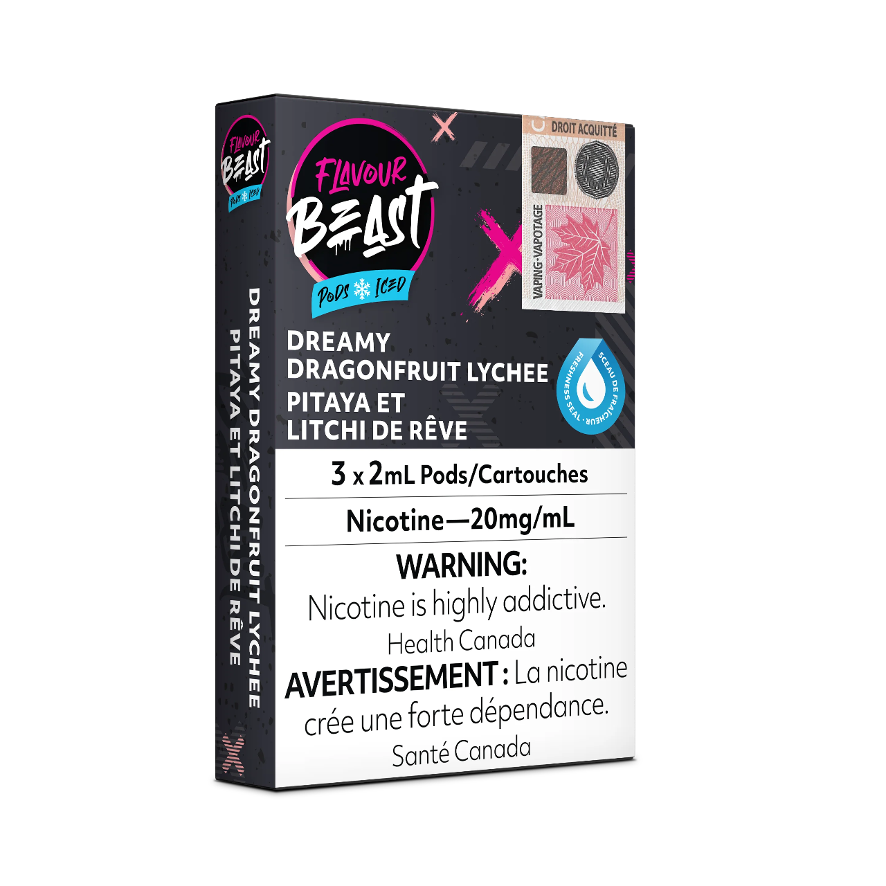 Flavour Beast Dreamy Dragonfruit Lychee Pods Iced 3 x 2mL 20mg