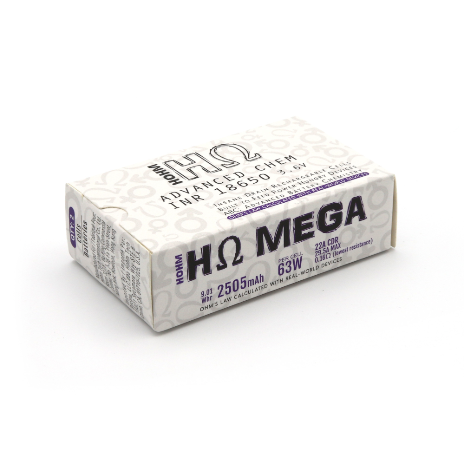 HΩ MEGA 18650 Advanced Chem Batteries 3.6V 1PC