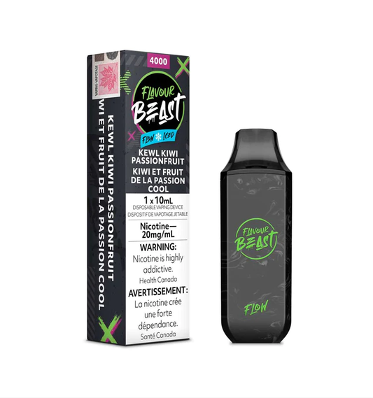 Flavour Beast Kewl Kiwi Passionfruit Flow Iced 10mL 4000 Puffs 20mg