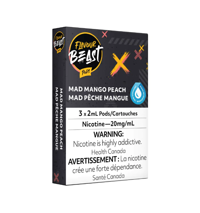 Flavour Beast Mad Mango Peach Pods 3 x 2mL 20mg