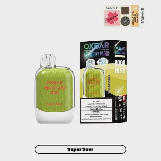 Rocky Vapor Oxbar G8000 Super Sour Disposable 8000 Puffs 20 mg 18mL