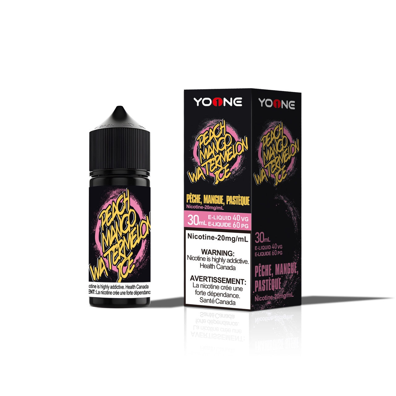 Yoone E-Liquid Peach Mango Watermelon Ice 60PG/40VG 30 mL 20mg